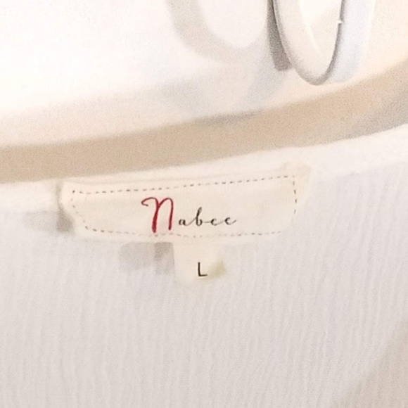 ~SOLD~ White Tie Hobo Long Sleeve Light Weight Top - Picture 5 of 5